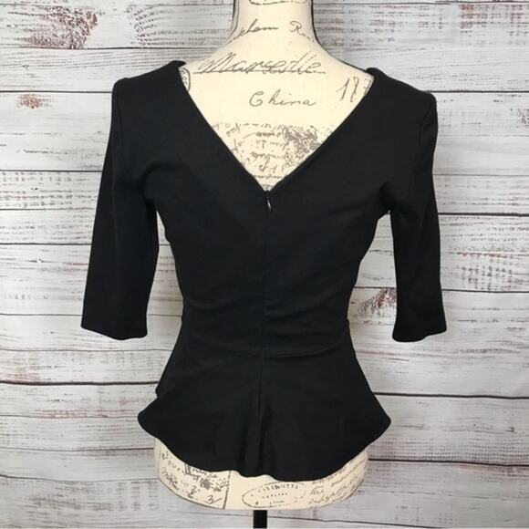 Amanda Uprichard Abbey neck black half‎ sleeve dressy ruched Dressy caree… - Picture 2 of 9